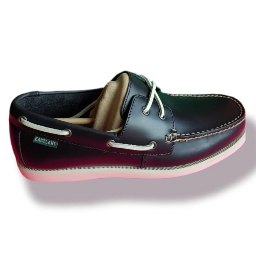 Eastland Seaport boat shoes memory foam Navy leather men 9